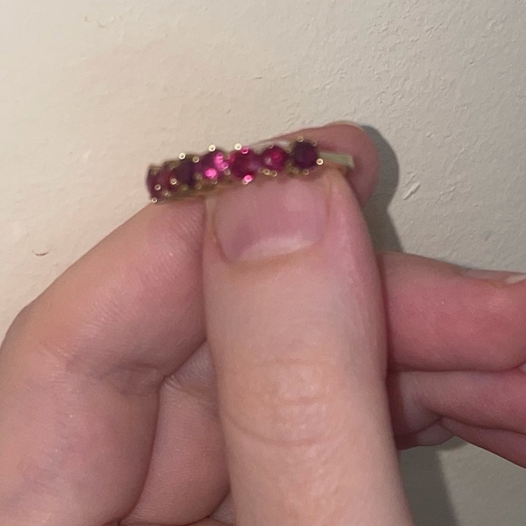 Ruby half eternity band 18k gold - Picture 13 of 17